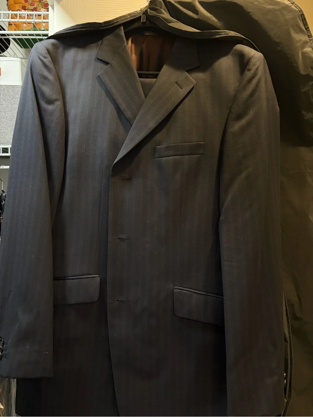 Banana Republic Dark Navy Pinstripe Suit Jacket
